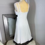 My Michelle  White and Black Pleated Wrap midi dress Photo 5