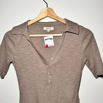 Madewell | Ribbed Short-Sleeve Polo Thong Bodysuit Photo 4