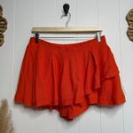Free People  skort orange tiered short linen viscose blend spring summer Small Photo 2