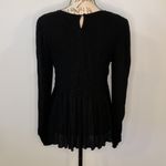 Love Sadie  smocked long sleeve peplum top black M Photo 1