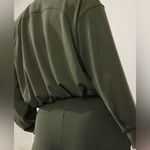 Athleta  Seasoft Bubble Hem Full Zip Aspen Olive Green size medium Photo 3