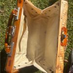 Vintage Woven Purse Bag Amber Lucite and Gold Tone Made in British Hong Kong Photo 4