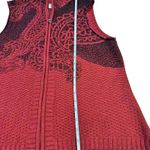 Coldwater Creek Burgundy red knit paisley r Photo 3