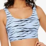 Hula Honey  Bikini Crop Top Animal Print Removable Cups Wild Cat Light Blue S Photo 0