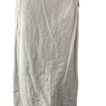 Oysho Women's Gray 100% Linen Tie High Waisted Straight Midi Wrap Skirt Size M Photo 0