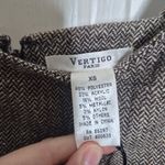 Vertigo Paris Brown Tweed Sheath Mini Dress Formfitting Twee Pockets Size XS NWT Photo 2