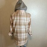 No Comment NO‎ Comment Pink Tan Plaid Button Up Hoodie Size Large. Super cute! Photo 3