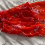 Vince Camuto floral orange tiered lined balloon sleeve dress, size M pullover Photo 8