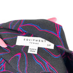 Equipment  Cornelia Top True‎ Black / Amaranth Pink Squiggle Floral Size Small Photo 8