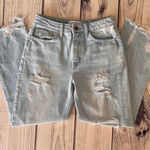 Buckle Flying Monkey Light Wash Distressed High Rise Straight Leg Jeans Photo 0