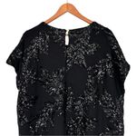 Cable & Gauge Cable & Gauze Black Sequin Leaf T-Shirt size 2X Short Cap Sleeves NWT Photo 5