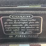 Coach Legacy Signature Stripe Snap Front And Zip Around Wallet Black Silver Photo 9