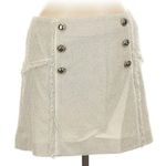 Veronica Beard  Starck skirt ivory silver tweed fringe mini skirt size 10 Photo 2