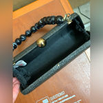 Urban Empressions Textured Black Clutch Hand Bag with Marbled Beaded Handle Photo 3