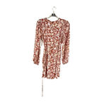 Billabong Women's  S Rust Floral Long Sleeve Wrap Mini Dress Photo 10