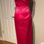 Jessica McClintock Gunne Sax Vintage Y2k Satin Colorful Coquette Retro Sexy Strapless Fitted Bodice Pencil Bardot Minimalist Piping Trim Formal Evening Prom Audrey Gown  Photo 0