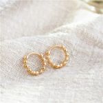 Women Huggie Gold Hoops/ 14K Gold Filled Small Earrings Photo 2