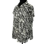 Rose + Olive  Black & White Zebra Print Button Down Shirt(Size Large) Photo 3