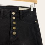 Pistola  Aline Black High-Rise Button Fly Raw Hem Stretch Skinny Jeans Size 27 Photo 4