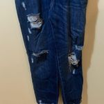 ZARA Womens  Trafaluc Denimwear Bib Dark Wash Overalls Skinny Distressed Pockets Photo 3