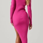 ASTR Pink Ribbed Midi Dress Photo 3