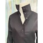 Veronique Branquinho Black Blouse Top Size 38 100% Wool Deep V High Neck Metal Photo 2