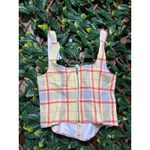 We Wore What  Yellow Plaid Seamed Corset Size M NWT Photo 2