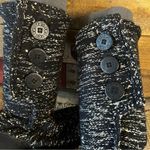 UGG  Black And Silver Shimmer Tall Cardy Knit‎ Boots Size 6 Photo 4