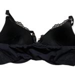 Black Lace Front Closure Crossback Bra Size 34DD Photo 2