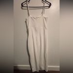 Lulus NWT  Always Turning Heads White Bustier Tulip Midi Dress Size Medium Photo 7