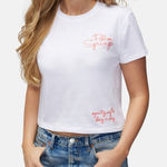 Wildfox Palm Springs Jamie Tee SZ Small NWT T-Shirt White Embroidered Spritzing Photo 0