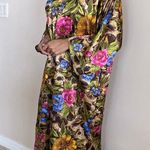 Winlar Brown Yellow / Gold Floral Kaftan Maxi Dress Size M Size M Photo 12
