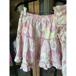 Hill House  SET The Paz Nap Linen Crop Top and Skirt Candy Kaleidoscope smocked Photo 6