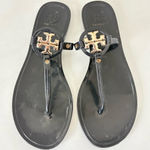 Tory Burch Mini Miller Flat Thong Sandals Women’s Size 10 Black Flip Flops Photo 0