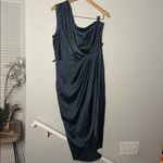 Baltic Born NEW  Celia One Shoulder Midi Dress Midnight Size XL Bridal Satin Photo 4