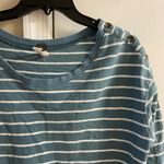 We The Free crewneck top boxy fit striped dark teal oversized Small Photo 1