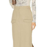 NANUSHKA Edena Skirt in Pebble Large New Womens Long Maxi Chinos Khaki Tan Photo 0