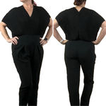 ZERO + MARIA CORNEJO Black Pleated Bodice Jumpsuit Size 6 Photo 0