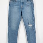 Levi's Wedgie Straight Jeans Size 30 Waist Distressed Knee Light Blue Wash Photo 0