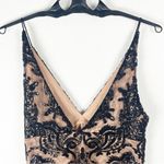 Free People Night Shimmer Black V-Neck Lace Sequin Overlay Mini Dress, Size 6 Photo 7