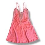 Frederick's of Hollywood Frederick’s of Hollywood Coral Pink Lace Satin Babydoll Slip Dress Lingerie M Photo 0