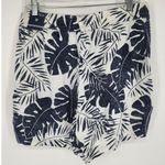 Nautica  Blue & White Tropical Leaf Print Linen Blend Shorts Women’s Size Medium Photo 11