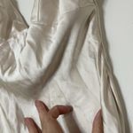 Selfie Leslie NEW! Downtown Cami Strap Front Split Midi Slip Dress Champagne LRG Photo 6