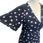 Abercrombie & Fitch Navy White Polka Dot Wrap Dress XXS Cottagecore Coquette Photo 3