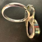 Sterling Silver Mojave Turquoise Purple and Green Two Stone Size 7 Photo 3