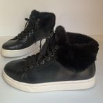 Koolaburra by UGG High Top Sneakers Black Leather Fur Lined Size 7 US 38 EU Photo 1