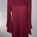 Wrangler Retro Red Ruffled Bell Sleeve Ribbed Dress Size Medium Photo 0