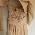 Rina Di Montella silk vtg sz 6 pastel cream prom dress padded shoulder jacket Orange Photo 10