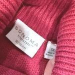 SONOMA Woman Plus 1X 16 18 Cranberry Snowflake Turtleneck Sweater Christmas Pink Photo 2