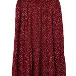 Exlura Midi Skirt High Waist Swing Pleated Red Polka Dot Women's Sz 2XL Photo 1